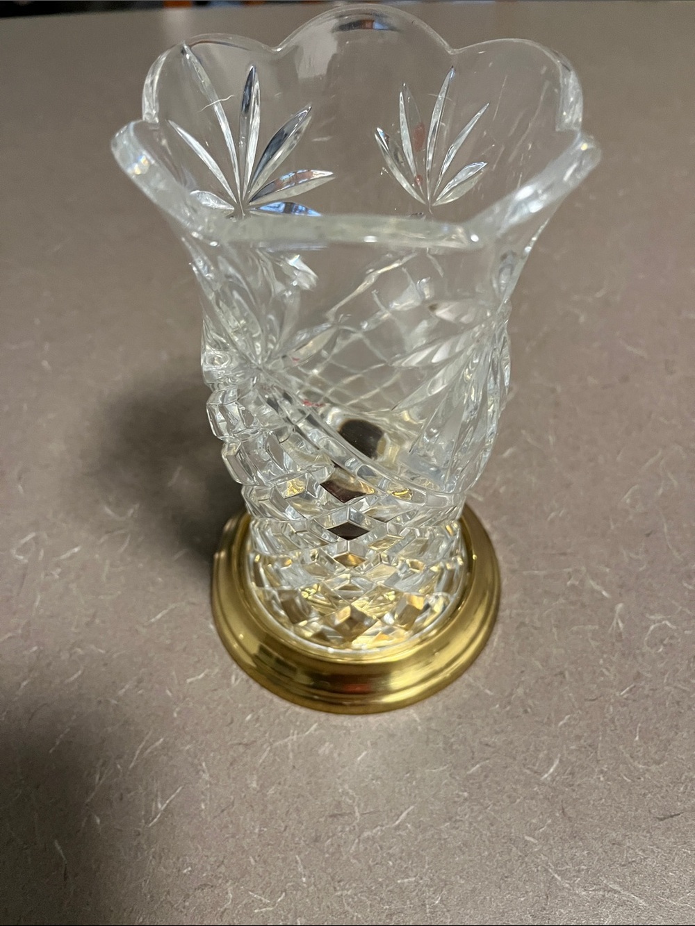 HURRICANE Taper CANDLE HOLDER Crystal Cut Glass Holder